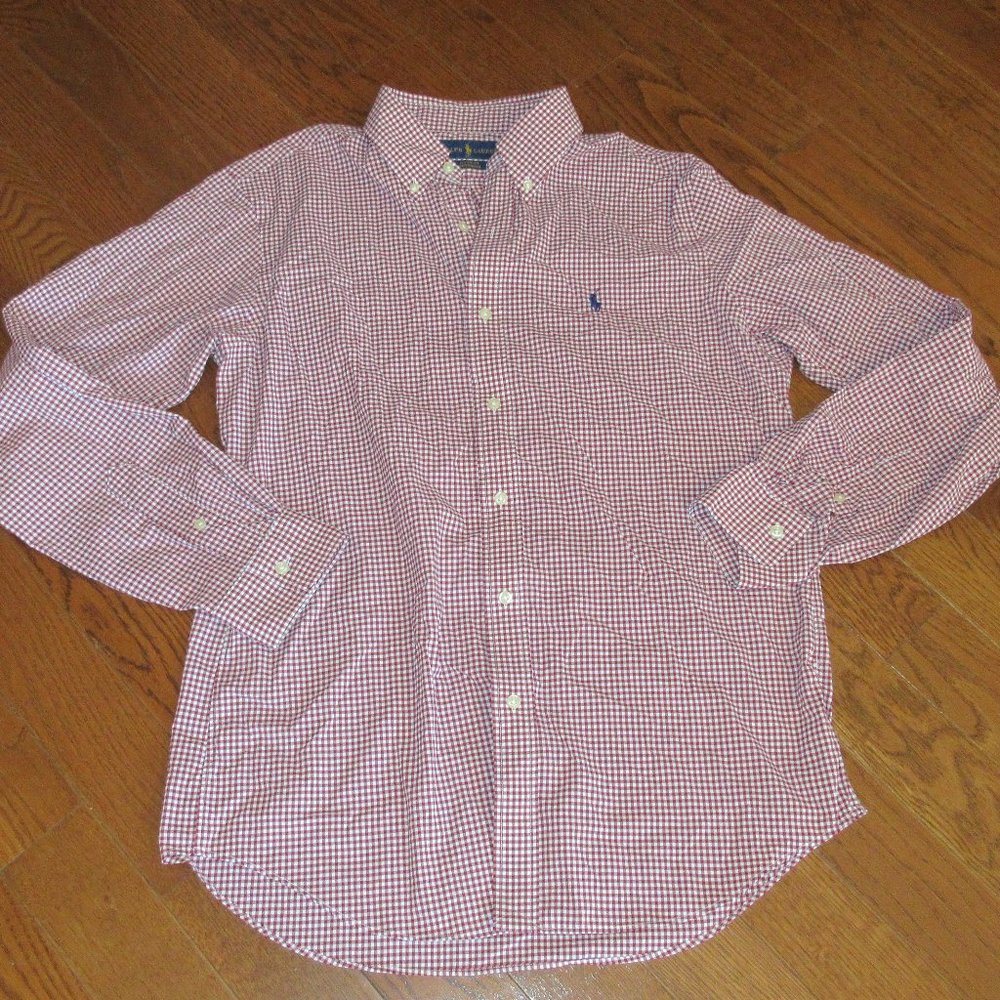 Ralph Lauren Polo Button Down - Classic Fit - Medium - Red & White